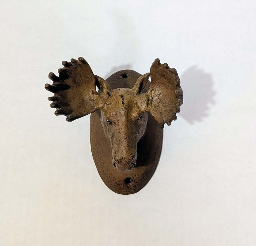 San Pacific Intl Cast Iron Moose Wall Hook Brown